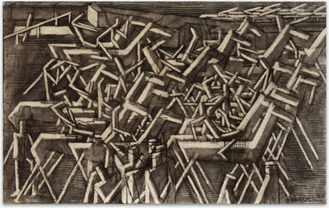 David Bomberg 'Racehorses'